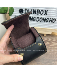 Hộp đồng hồ da ngựa thủ công môt ngăn màu đen