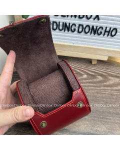 Hộp đồng hồ da ngựa thủ công một ngăn màu đỏ