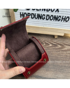 Hộp đồng hồ da ngựa thủ công một ngăn màu đỏ