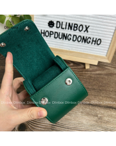 Hộp đồng hồ da Pu một ngăn màu xanh lá