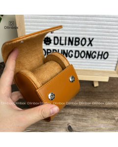 Hộp đồng hồ da Pu một ngăn màu cam vàng