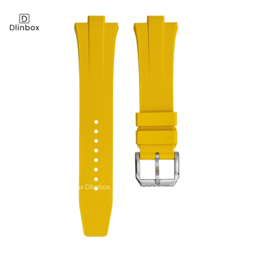Dây cao su cho đồng hồ Citizen Tsuyosa màu vàng họa tiết vân 