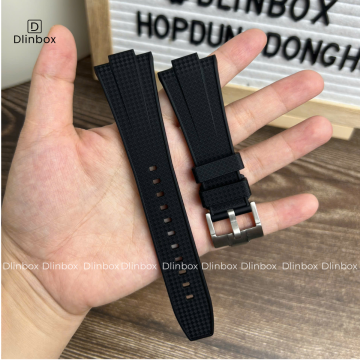 Dây cao su cho đồng hồ Tissot PRX 40mm màu đen trơn vân cao cấp chống bẩn, chống nước