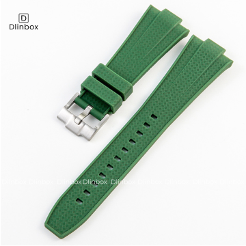 Dây cao su cho đồng hồ Tissot PRX 40mm màu xanh lá trơn vân cao cấp chống bẩn, chống nước
