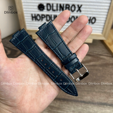 Dây đồng hồ da bò cho đồng hồ Tissot PRX 40mm màu xanh dương