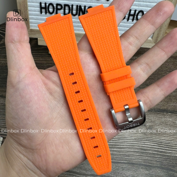 Dây cao su cho đồng hồ Tissot PRX 40mm màu cam chuẩn hãng
