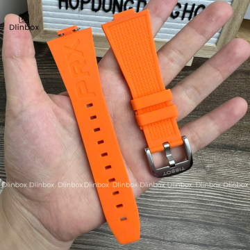 Dây cao su cho đồng hồ Tissot PRX 40mm màu cam chuẩn hãng