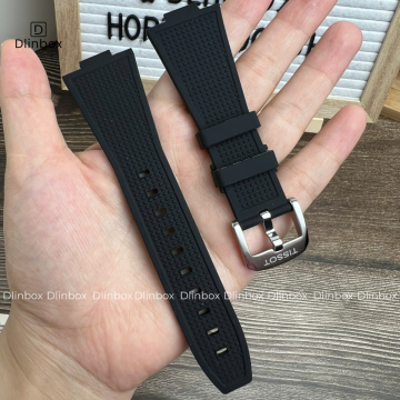 Dây cao su cho đồng hồ Tissot PRX 40mm màu đen chuẩn hãng