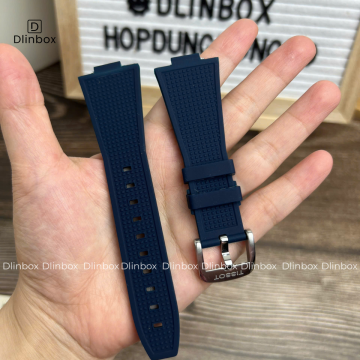 Dây cao su cho đồng hồ Tissot PRX 40mm màu xanh dương chuẩn hãng
