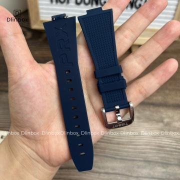Dây cao su cho đồng hồ Tissot PRX 40mm màu xanh dương chuẩn hãng