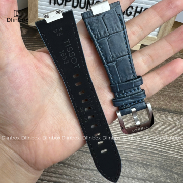 Dây da cho đồng hồ Tissot PRX 40mm màu xanh dương chuẩn hãng
