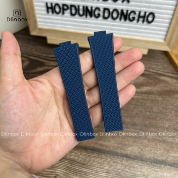 Dây cao su cho đồng hồ Tissot PRX size 35mm màu xanh dương vân có khóa đi kèm 