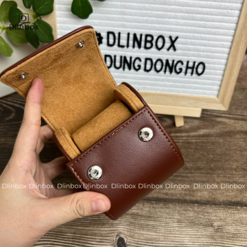 Hộp đồng hồ da Pu một ngăn màu nâu 