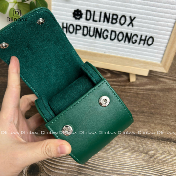 Hộp đồng hồ da Pu một ngăn màu xanh lá