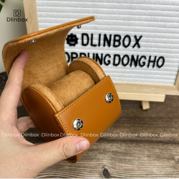 Hộp đồng hồ da Pu một ngăn màu cam vàng