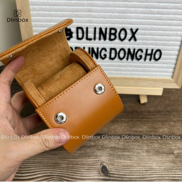 Hộp đồng hồ da Pu một ngăn màu cam vàng